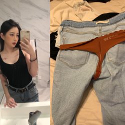 Lucy’s pussy stain is best when she wears jeans